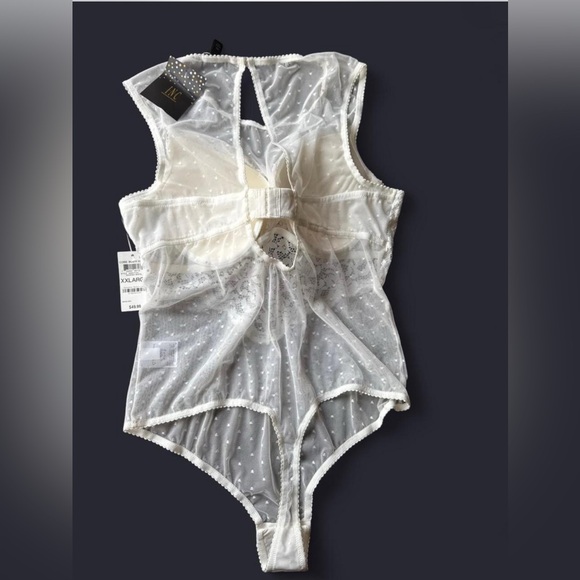 INC International Concepts White Lace Bodysuit - Picture 5 of 7
